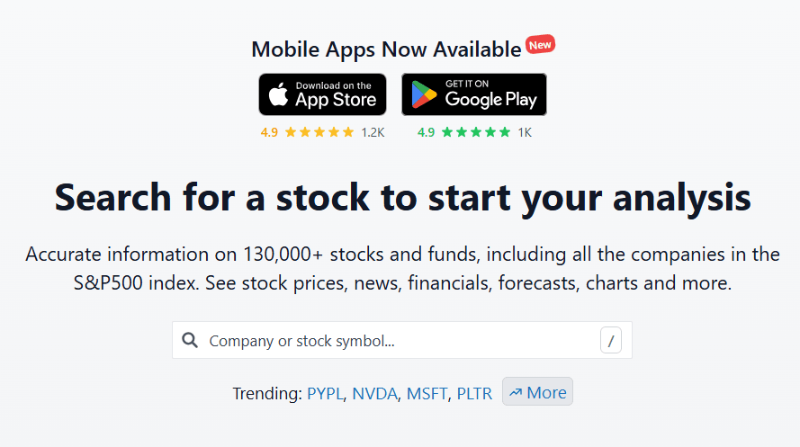 StockAnalysis sign up
